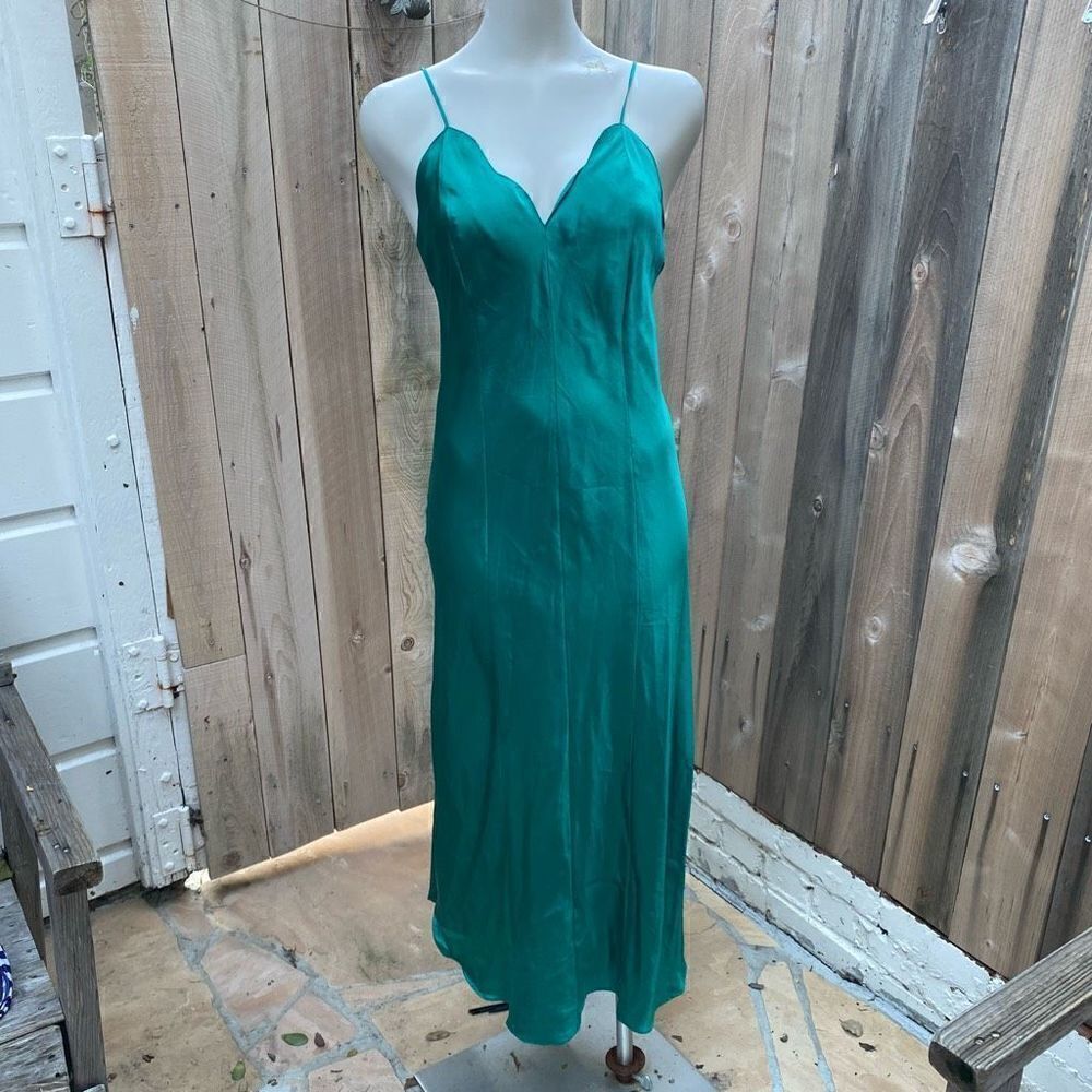 Frederick s of Hollywood Womens Slip Nightgown emerald green Size medium Vintage